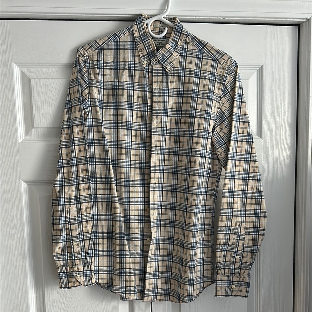 Blue and Cream JCrew Button Down Shirt